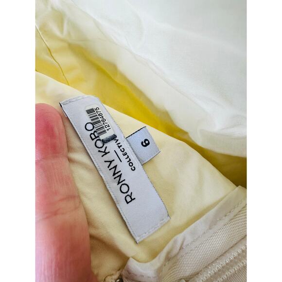 RONNY KOBO Yellow 100% Cotton Sleeveless Corset Midi Dress size 6 - Picture 10 of 16